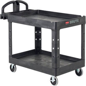Rubbermaid&reg; Brute Heavy Duty Ergo Handle Utility Cart Lipped Shelf Small Bla