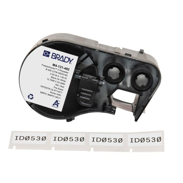 Brady Label/RibbonCartridge,White,Matte,1inW M4-131-492