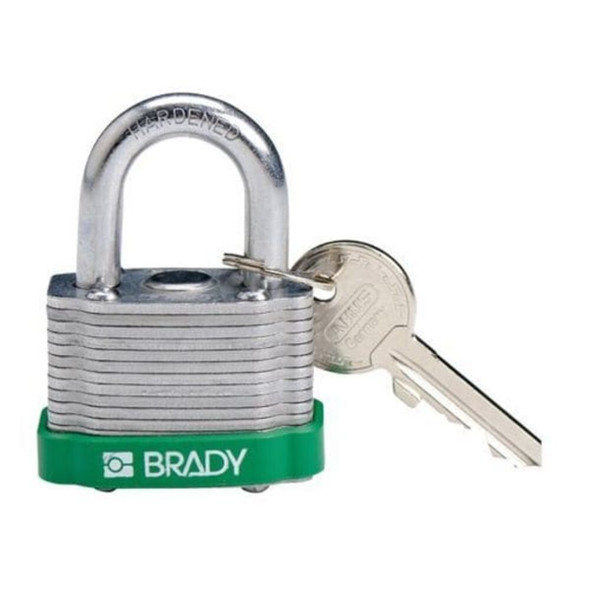 Keyed Padlock, Open, Rectangular Steel Body, Hardened Steel Shackle, 23-32 in W  143128