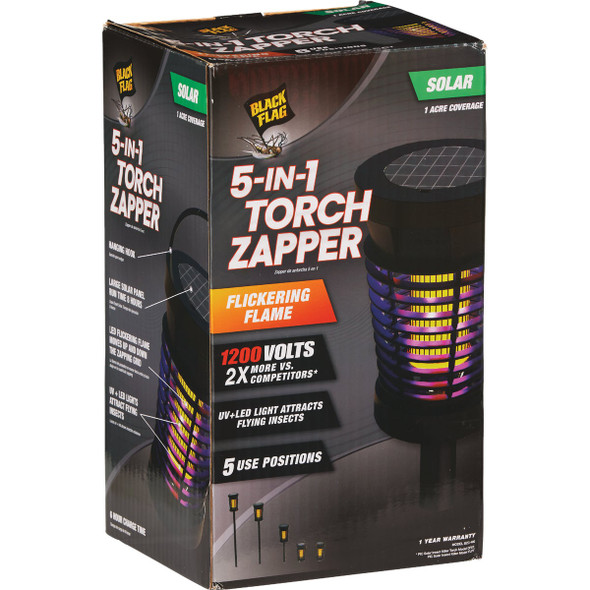 Black Flag 5-In-1 1200V Solar Torch Bug Zapper BZC-400