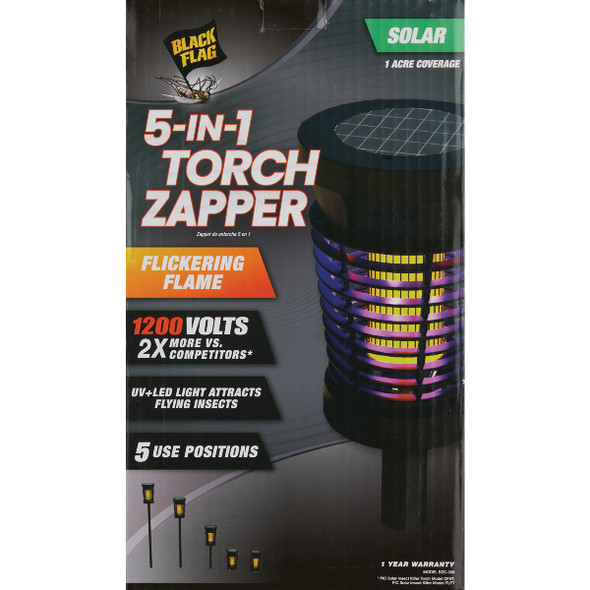 Black Flag 5-In-1 1200V Solar Torch Bug Zapper BZC-400 747870