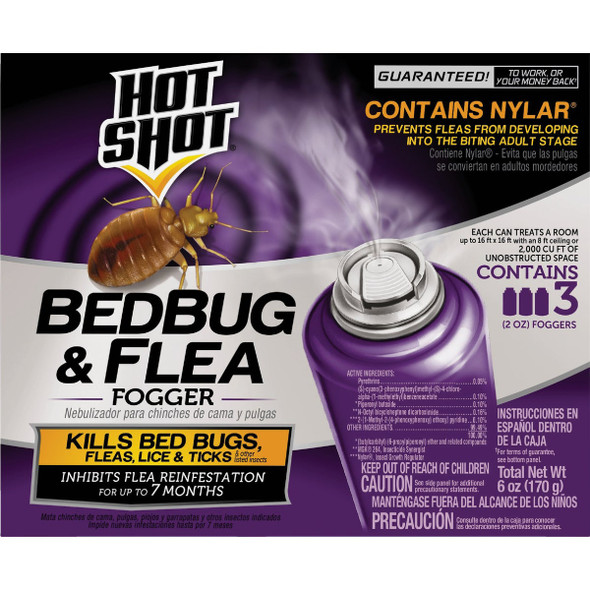 Hot Shot 2 Oz. Flea & Bedbug Indoor Insect Fogger (3-Pack) HG-95911