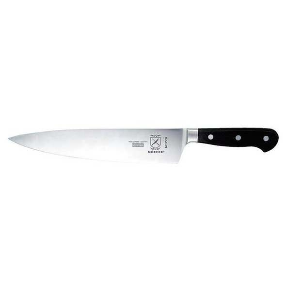Mercer Cutlery Chef Knife,9 in Blade,Black Handle M23520 Mercer Cutlery Chef Knife,9 in Blade,Black Handle M23520