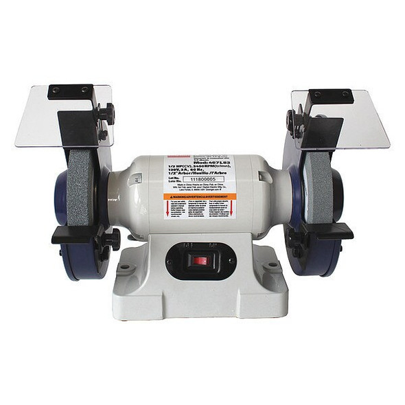 Dayton Bench Grinder, 7 in Max. Wheel Dia, 36/60 Grinding Wheel Grit 467L83