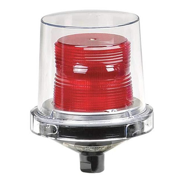 Warning Light, Red, Incandescent, 120V AC, 90 FPM, 5 1/2 in Dia., (F) 1/2 in NPT