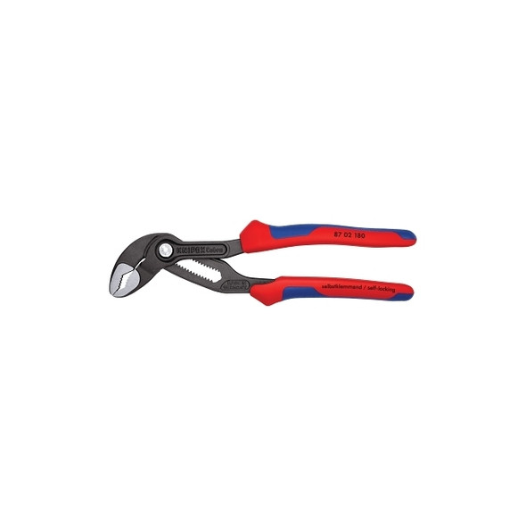 Cobra® Water Pump Plier, 7-1/4 in OAL, 11 Adjustments, V Jaw, Heavy-Duty Ergonomic Handle