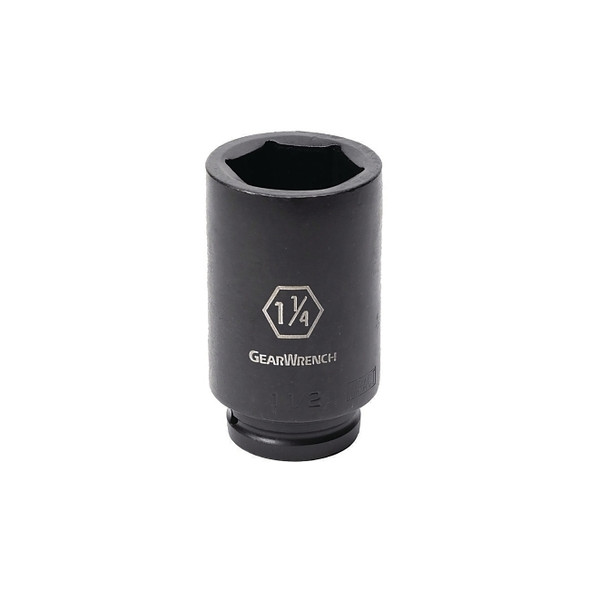 Impact Socket, 3/4 in Drive Size, 1-11/16 in Opening Size, 6-point, Deep Length