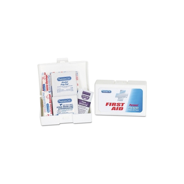 Personal First Aid Kit, 38 Pieces, Plastic Case