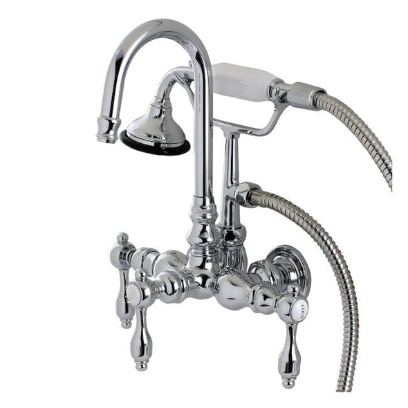 Wall-Mount Clawfoot Tub Faucet, Polished Chrome, Tub Wall Mount