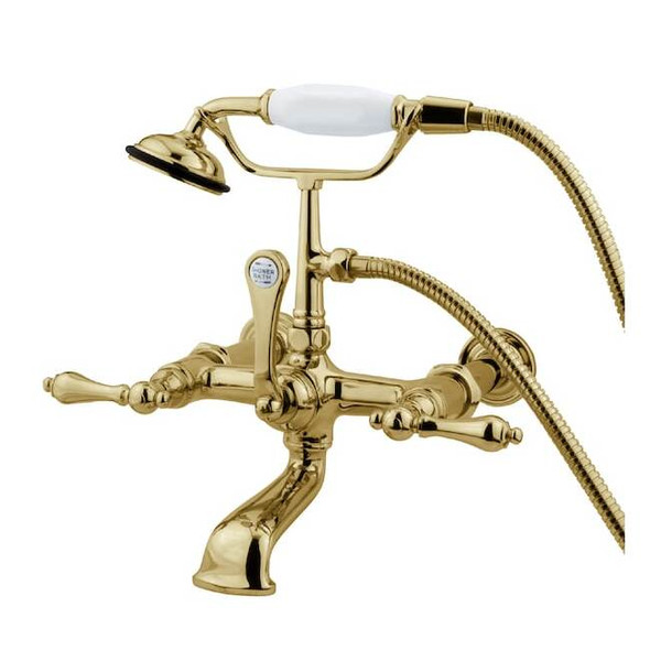 Wall-Mount Clawfoot Tub Faucet, Polished Brass, Tub Wall Mount