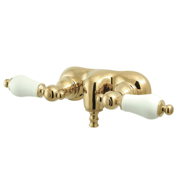 Wall-Mount Clawfoot Tub Faucet, Polished Brass, Tub Wall Mount