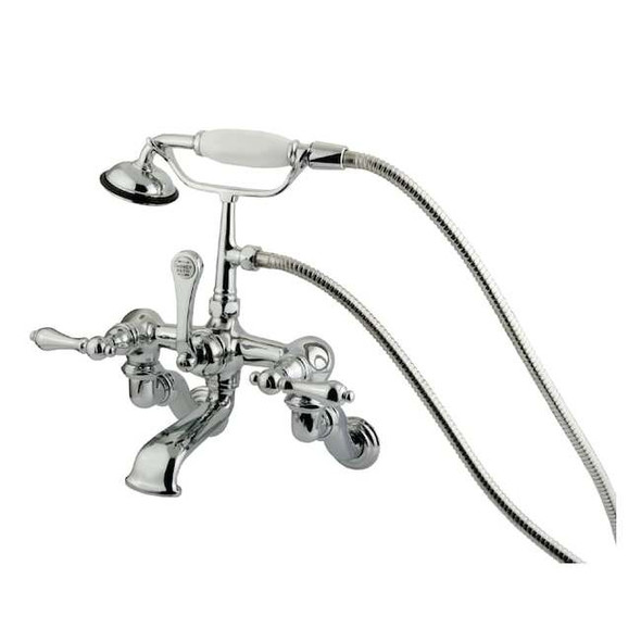 Wall-Mount Clawfoot Tub Faucet, Polished Chrome, Tub Wall Mount