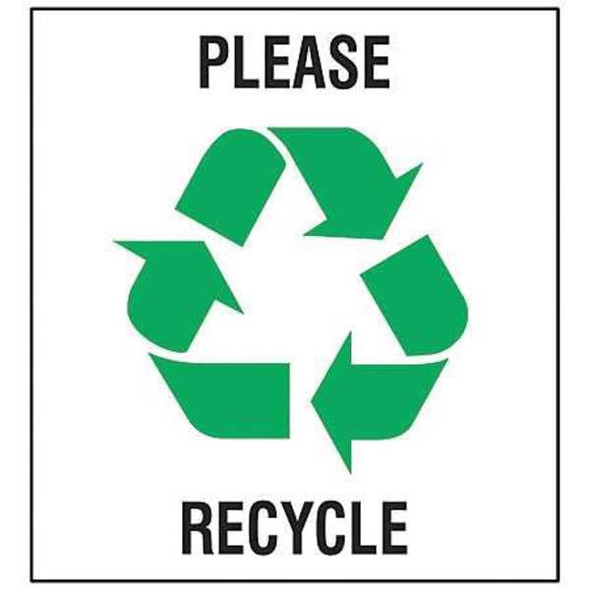 Brady Recycling Label,Vinyl,10 In. H,PK5, 20636LFLS 20636LFLS