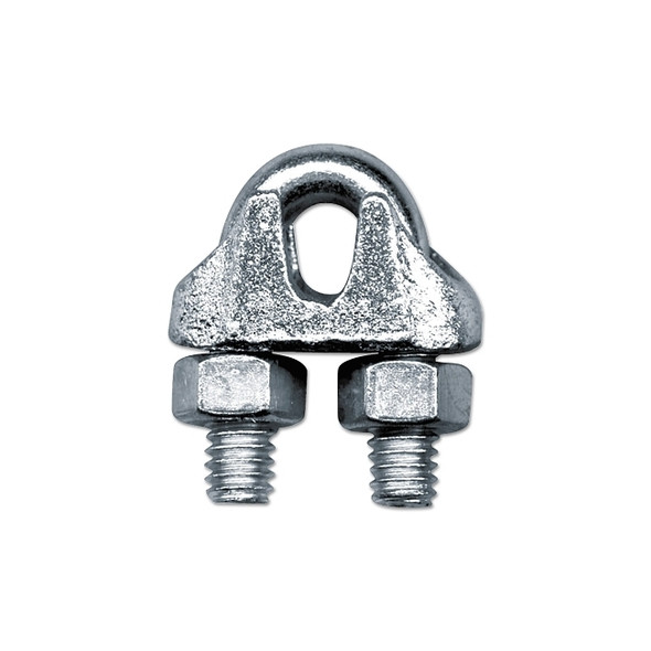 Malleable Wire Rope Clips, 1/2 in, Bright Zinc Pack of 10