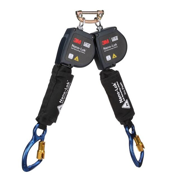 Nano-Lok Self-Retracting Lifeline, 8 ft. Length, Quick-Connect, Steel, 2 Leg(s)