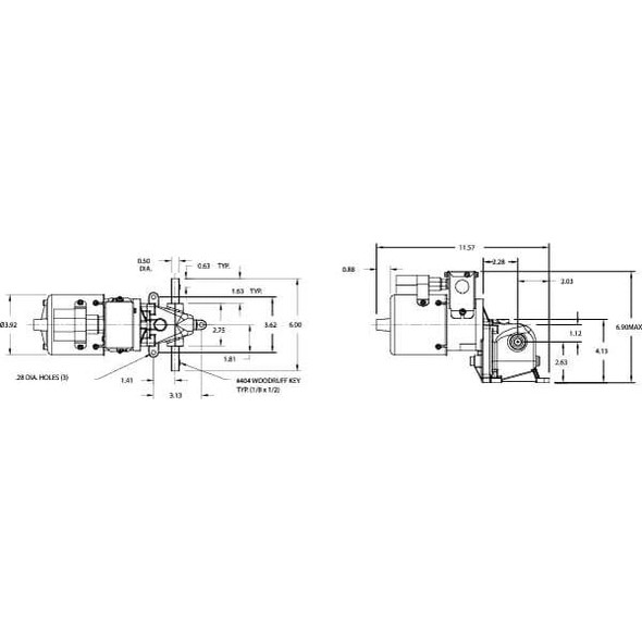 Dayton AC Gearmotor,TENV,3RPM,115/230V AC 1LPZ2