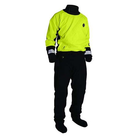 Mustang Survival Water Rescue Dry Suit,M,Hi-Viz Ylw/Blk MSD576-251-M-101