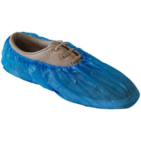 Disposable Shoe Covers, CPE, Blue, Slip Resistant Sole: Yes ,XL