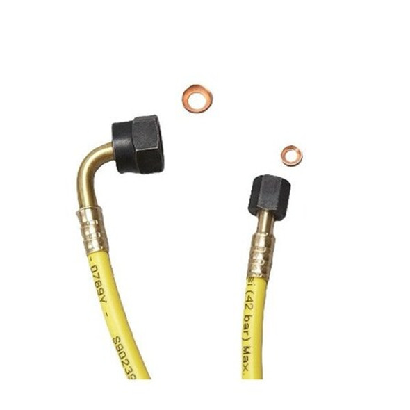 Yellow Jacket High Side Hose, 2 ft L, Yellow, 800 psi 78724