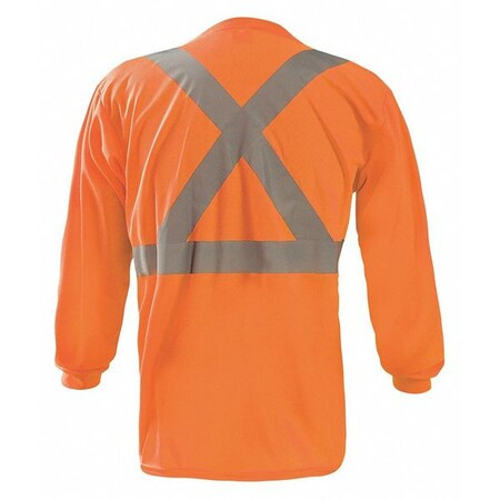 Occunomix Long Sleeve T-Shirt, 2, R, Polyester, Orange, L LUX-LST2BX-OL