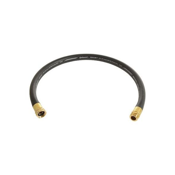 3/4 in ID x 12 ft L Garden Leader Hose, EPDM Tube, Black, Brass x Brass Fitting