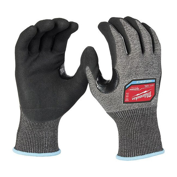 Cut-Resistant Dipped Gloves, Cut Level A2 ,Dipped ,Nitrile ,Rough ,2XL 1 PR