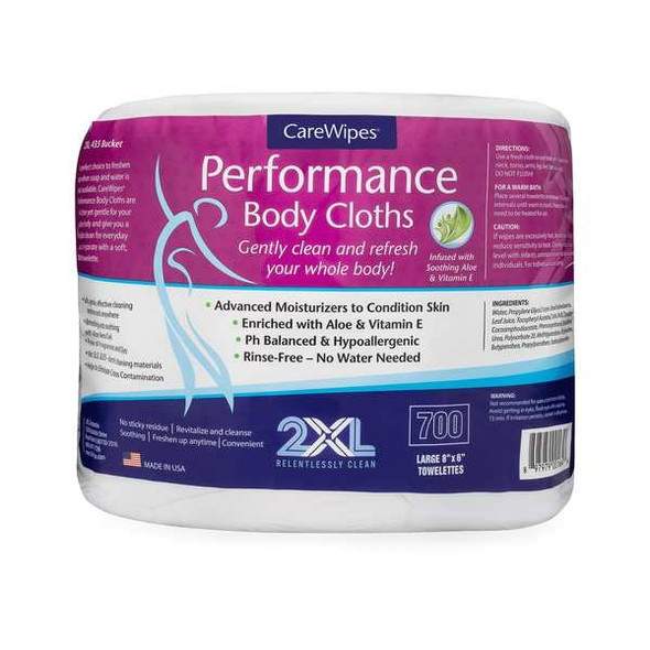 2xl Body Wipes, 8 inL, 6 inW, PK2 2XL436