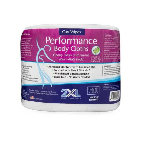 2xl Body Wipes, 8 inL, 6 inW, PK2 2XL436