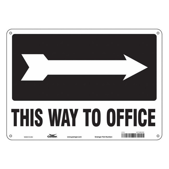 This Way To Office, 14 in W x 10 in H, Horizontal Rectangle, Aluminum, 473D02