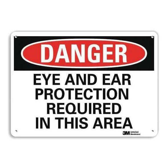 Lyle Danger Sign,4 Hole Mount,14inWx10inH, U3-1443-RA_14X10 U3-1443-RA_14X10