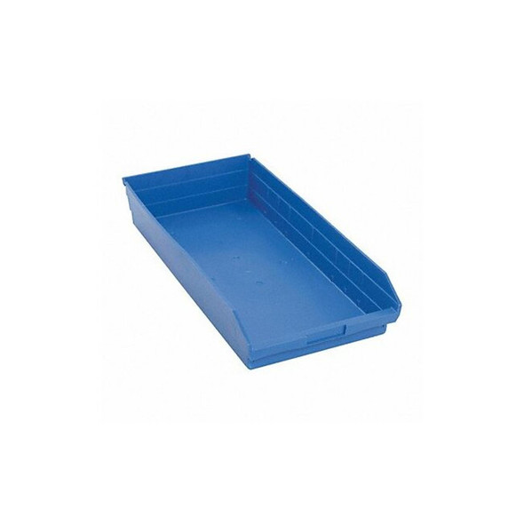 Shelf Storage Bin, Polypropylene, Blue, 4 in H, 11 1/8 in W, 23 5/8 in L