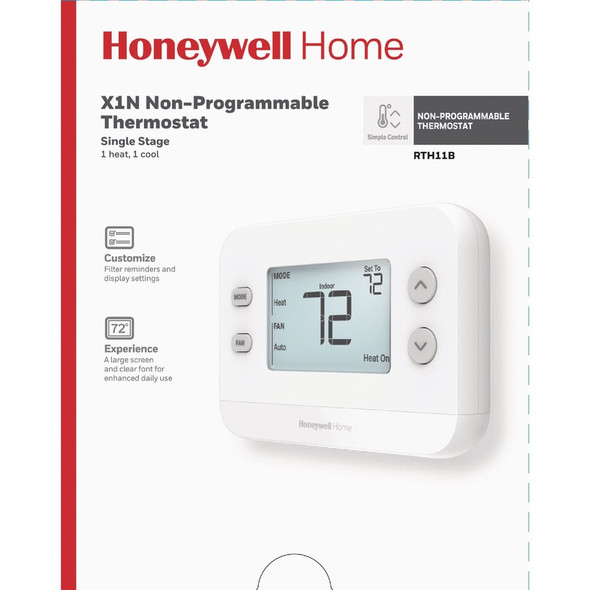 Honeywell Home X1N Non-Programmable White Digital Thermostat RTH11B-N 415682