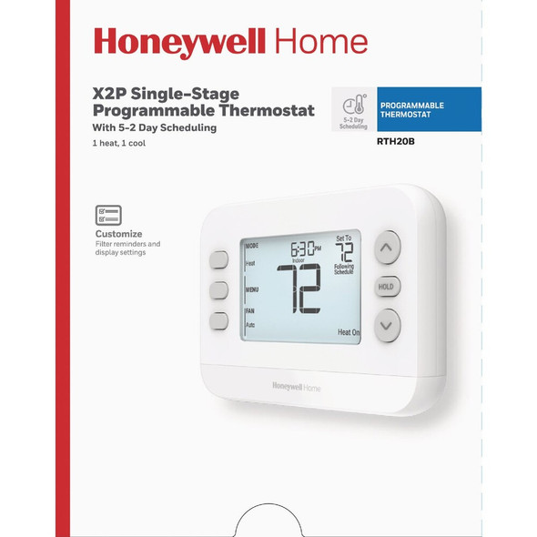 Honeywell Home X2P 5-2 Day Schedule Programmable White Digital Thermostat RTH20B/N 440512