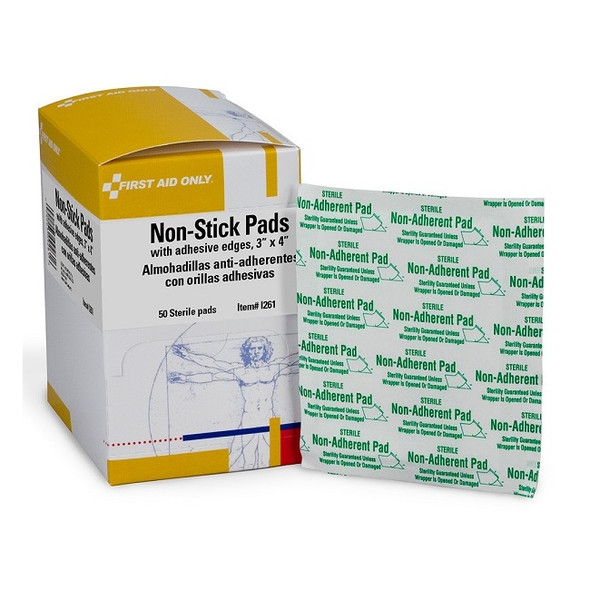 Non-Stick Pads w/ Adhesive Edges (Unitized Refill), 3" x 4", 50/Box