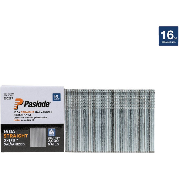 Paslode 2-1-2 In. 16 ga Galvanized Straight Finish Nails (2000 Ct.) 650287 355180