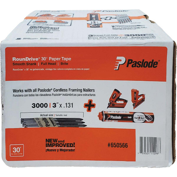 Paslode 3k 3" Brt Nail W/Cell 650566