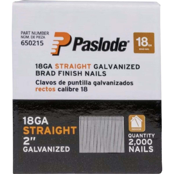 Paslode 2 In. 18-Gauge Galvanized Straight Brad Nails (2000 Ct.) 650215