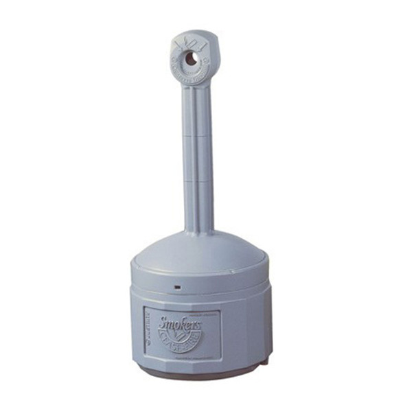 Justrite® Smokers' Cease-Fire® Cigarette Butt Receptacle, Pewter Gray, 1/Each