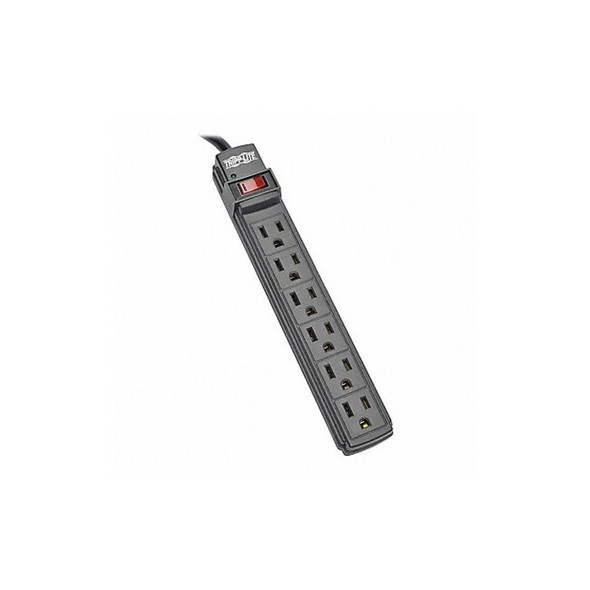 Tripp Lite Power Strip, 5-15R, 5-15P, 6 ft., Black PS66B
