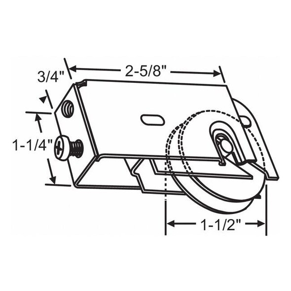 Manufacturer Varies Roller Assembly 3-3/8" L, Steel Plated 9-392