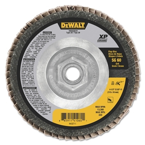 XP™ Ceramic Flap Disc, 4-1/2 in dia, 60 Grit, 5/8 in-11 Arbor, 13300 RPM, T29