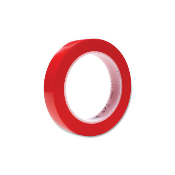 Vinyl Tape 471, 3/4 in W x 36 yd L, 5.2 mil Thick, Red