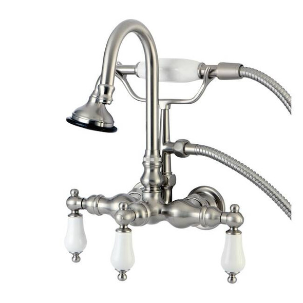 Wall-Mount Clawfoot Tub Faucet, Brushed Nickel, Tub Wall Mount