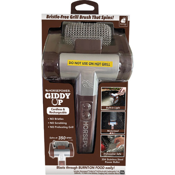 Horsepower Giddy Up Cordless Rechargeable BBQ Grill Brush 17895-6