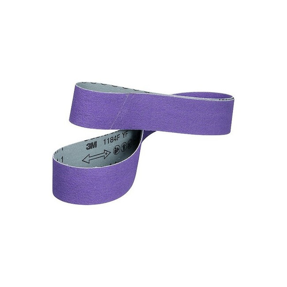 Sanding Belt, Coated, Ceramic, 80 Grit, Not Applicable, 1184F, Purple