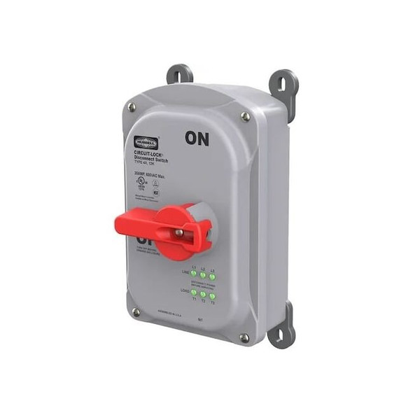 Disconnect Switch, Nonfusible, 3PST, Three Phase, NEMA 4X, Indoor/Outdoor, PBT