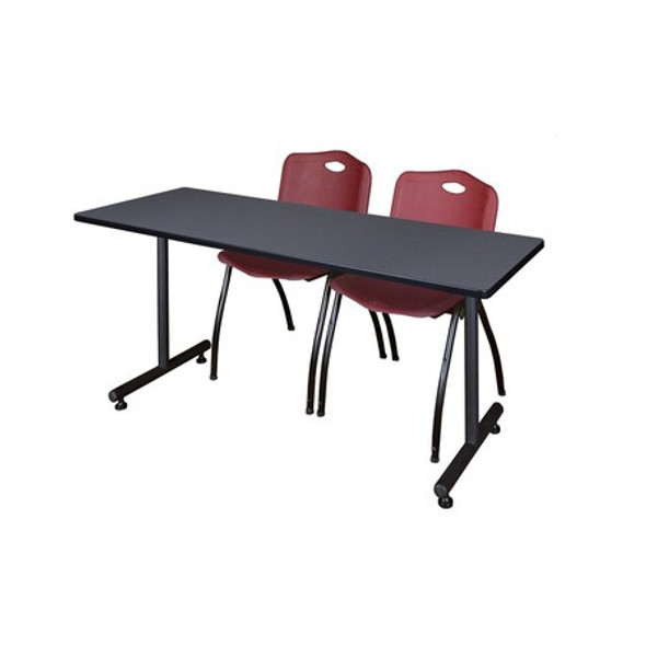 Kobe Rectangle Training Table, 66" W, 29" H, Laminate Top, Gray MKTRCT6624GY47BY