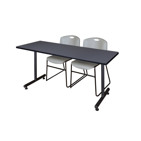 Kobe Rectangle Training Table, 66" W, 29" H, Laminate Top, Gray MKTRCT6624GY44GY