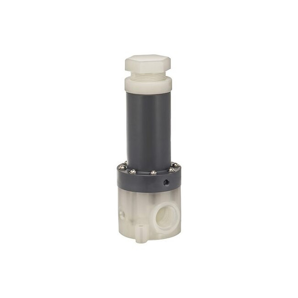 Plast-O-Matic Relief Valve,1/2 In,5 to 100 psi RVDTM050T-PP