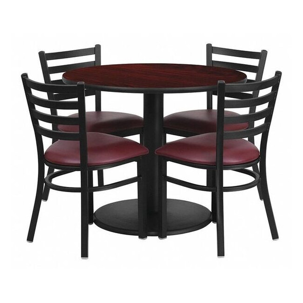 Flash Furniture Round Laminate Table, Laminate Top, Wood Grain RSRB1006-GG